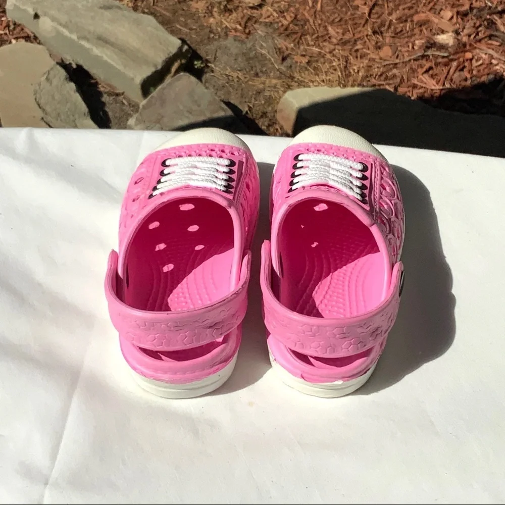 Pink White Plastic Slip-On Shoes Inf Girl 26 (9.5)